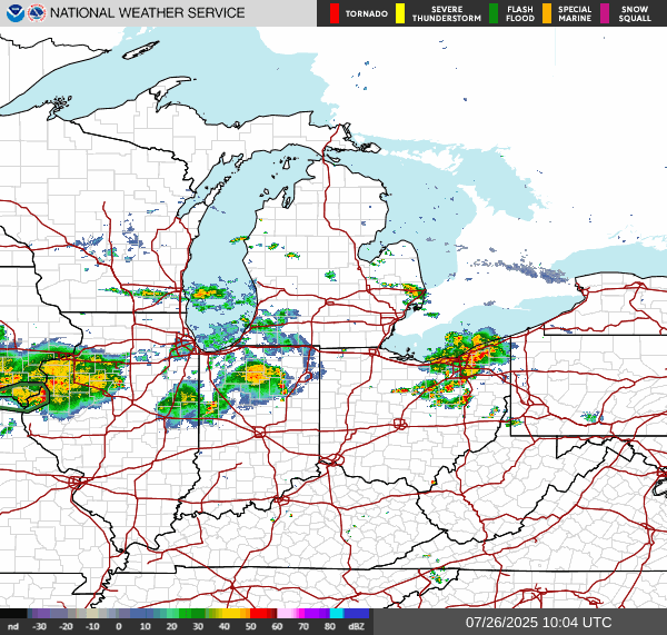 Weather radar map